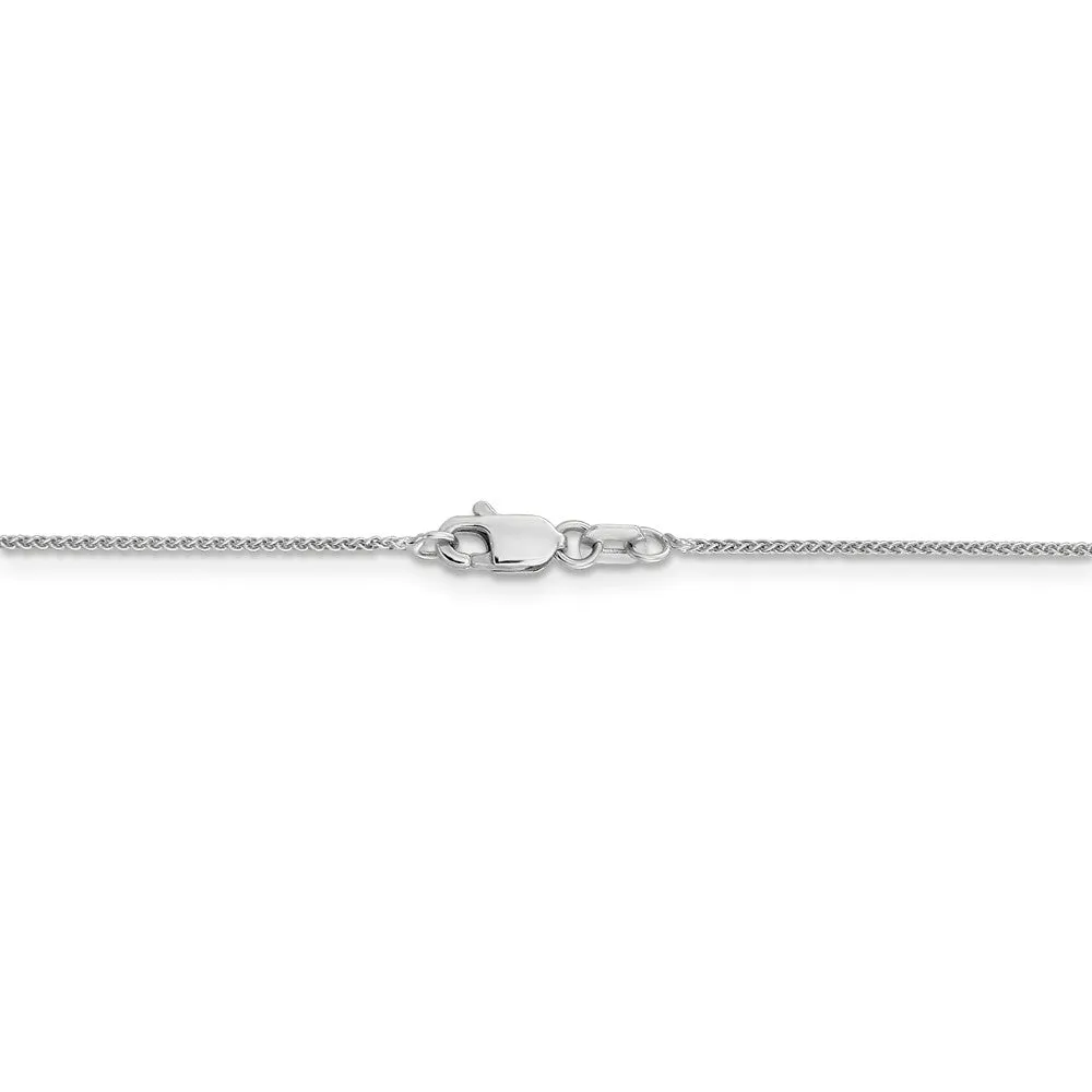 0.8mm 10k White Gold Solid Spiga Chain Necklace