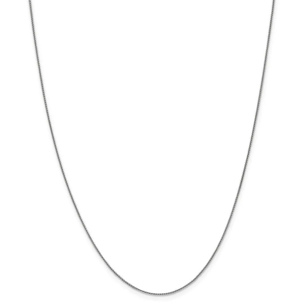 0.8mm 10k White Gold Solid Spiga Chain Necklace