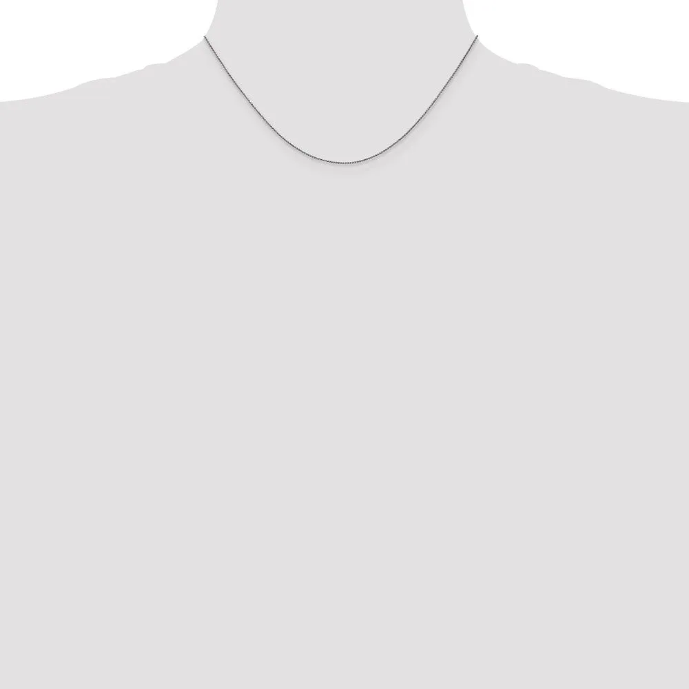 0.8mm 10k White Gold Solid Spiga Chain Necklace