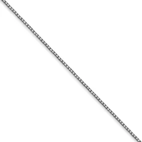0.9mm, 10k White Gold, Box Chain Necklace