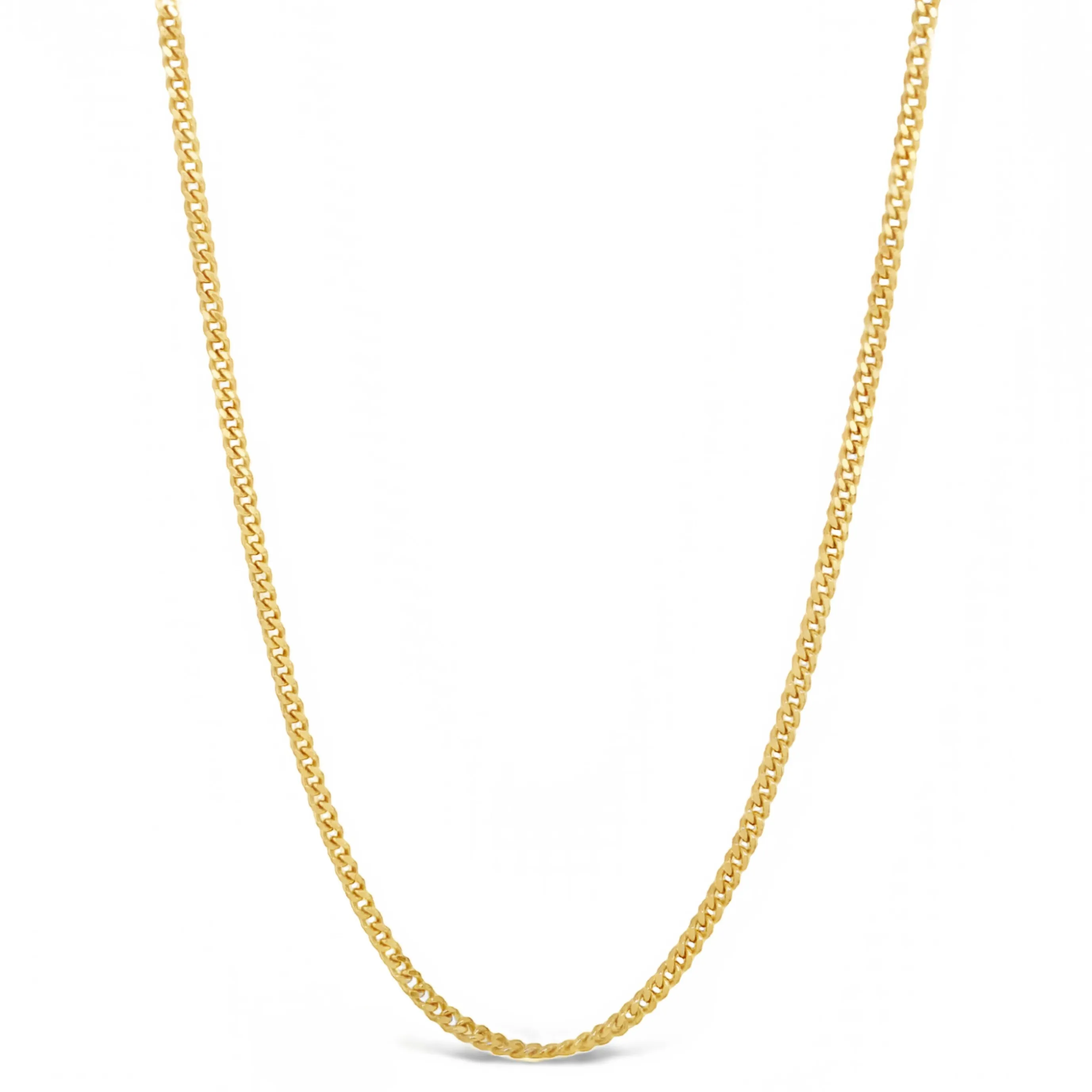 10K Gold Thin Solid Curb Chain Necklace
