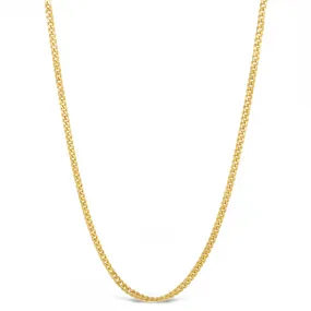 10K Gold Thin Solid Curb Chain Necklace