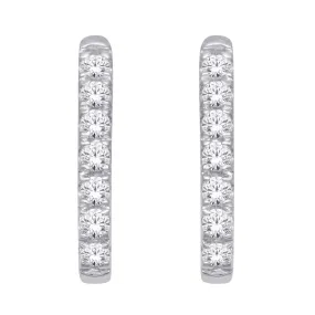 10K White Gold 1/4 Ct.Tw.Diamond J Earrings