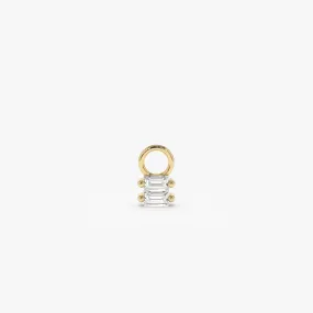 14k Double Baguette Hoop Charm