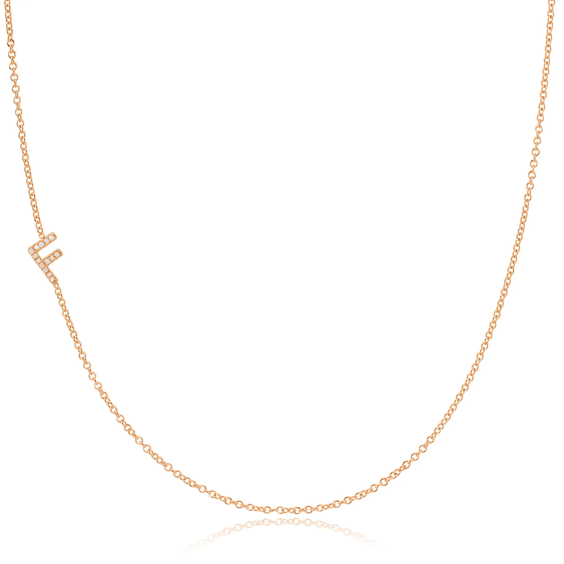 14K GOLD ASYMMETRICAL LETTER NECKLACE - F