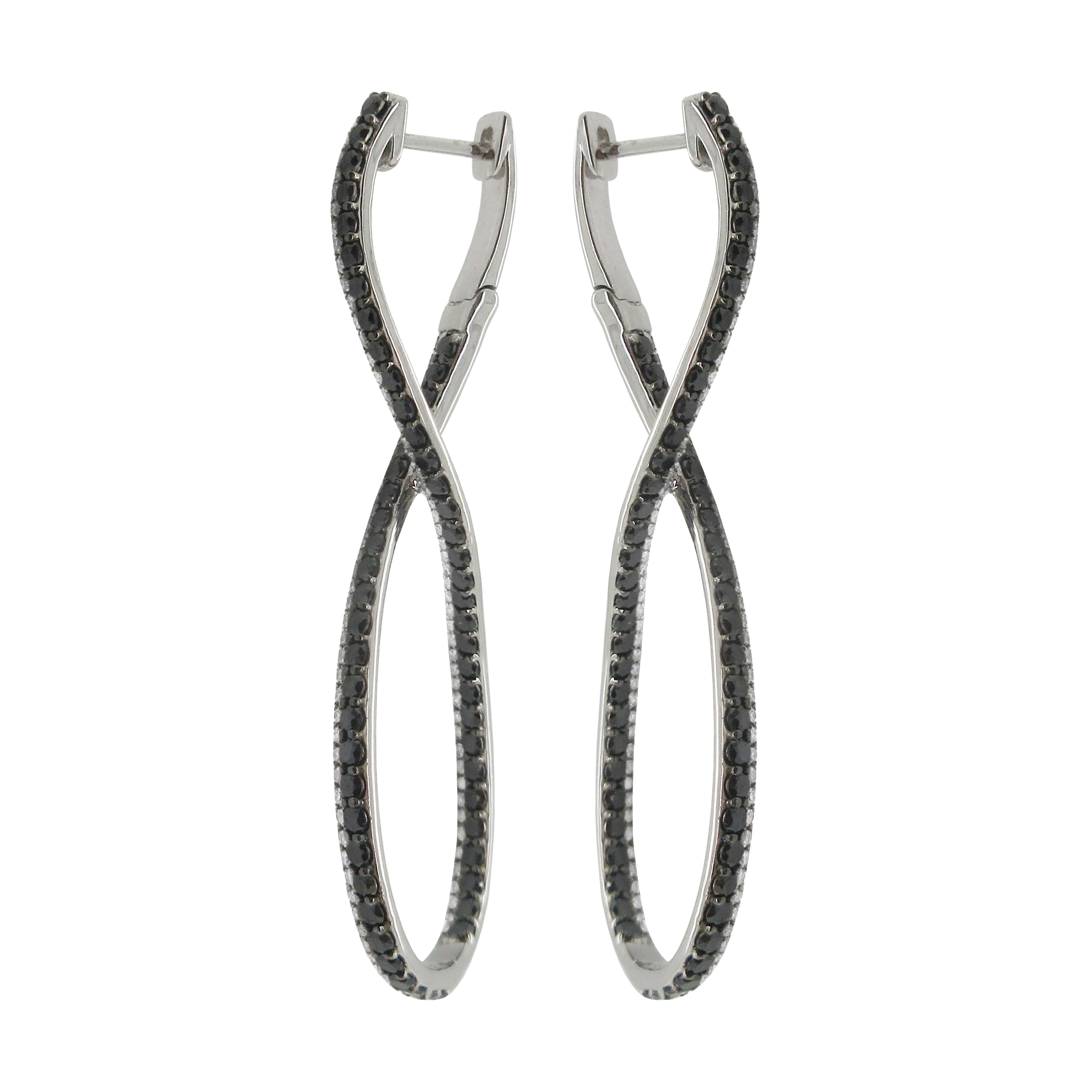 14K GOLD BLACK AND WHITE DIAMOND FRANCINE EARRINGS