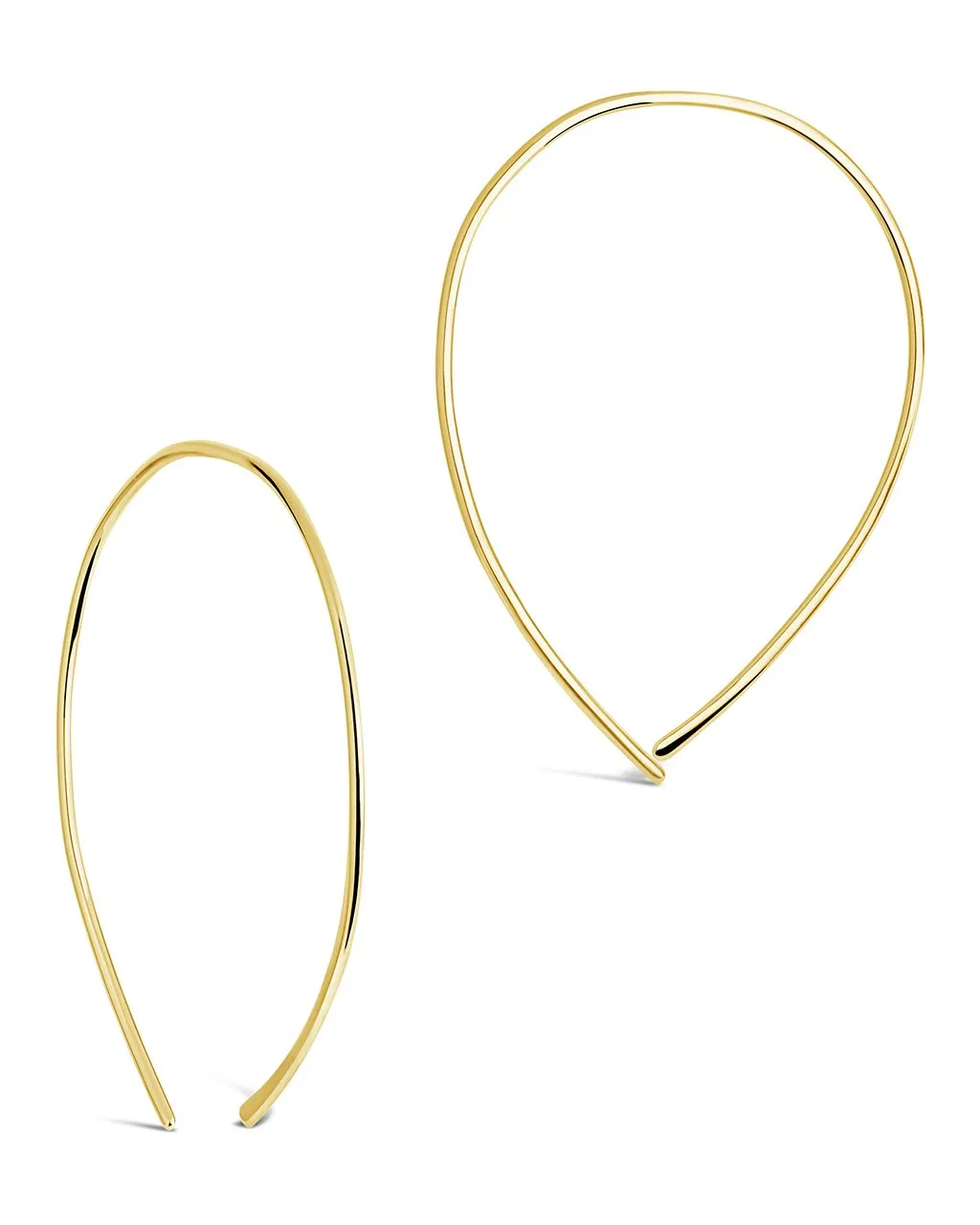 14K Gold Delicate Threader Hoop Earrings