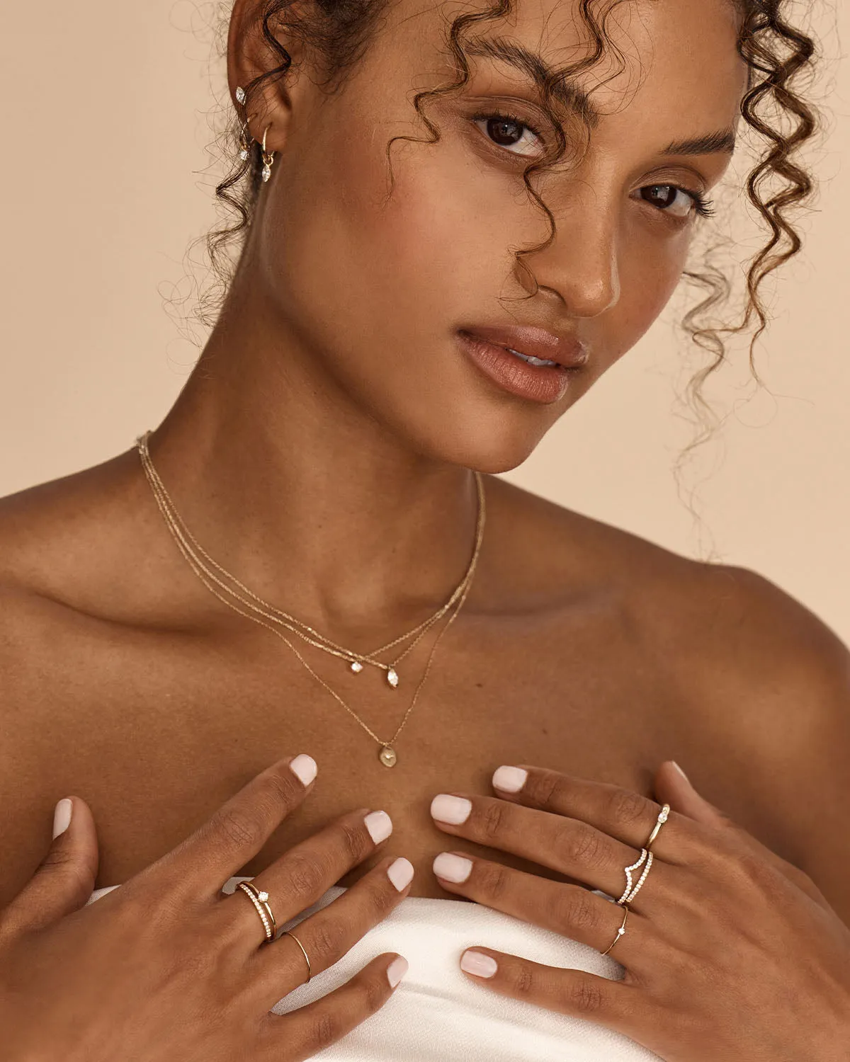 14k Solid Gold Water Drop Diamond Ring