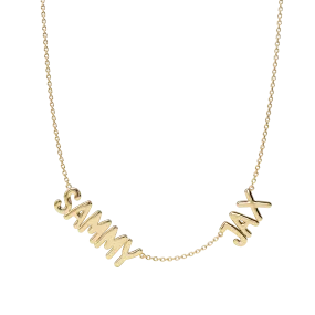 14k Two Bubble Name Necklace