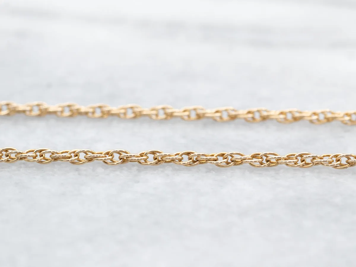 14K Yellow Gold Rope Chain Necklace