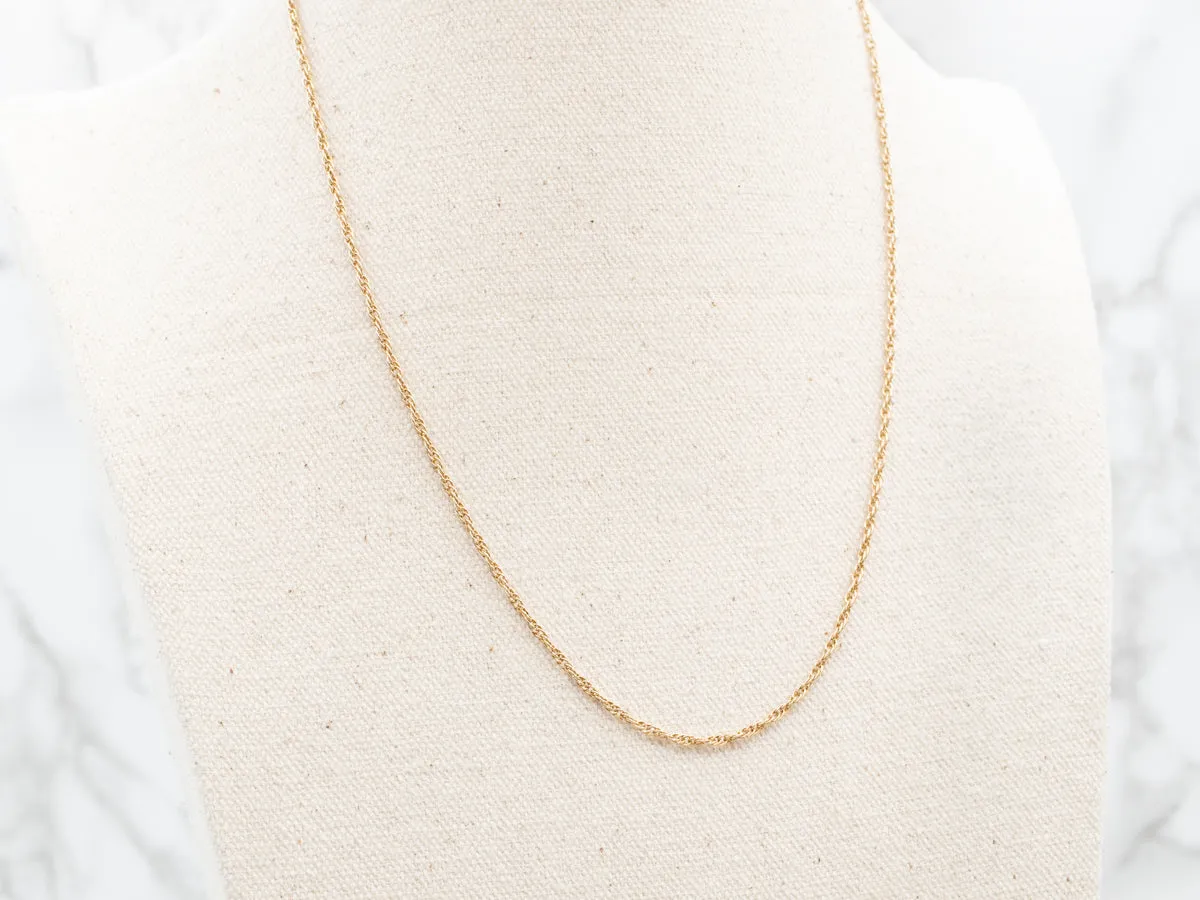 14K Yellow Gold Rope Chain Necklace