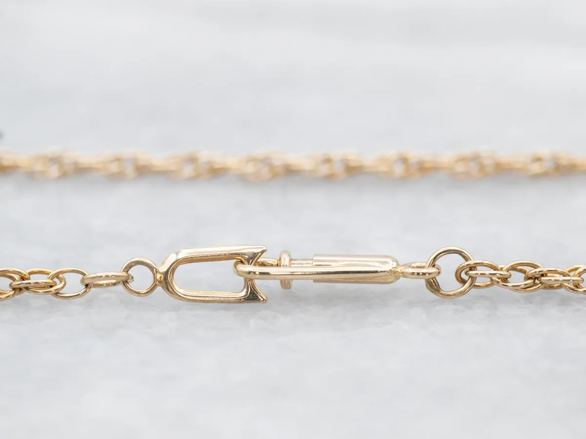 14K Yellow Gold Rope Chain Necklace