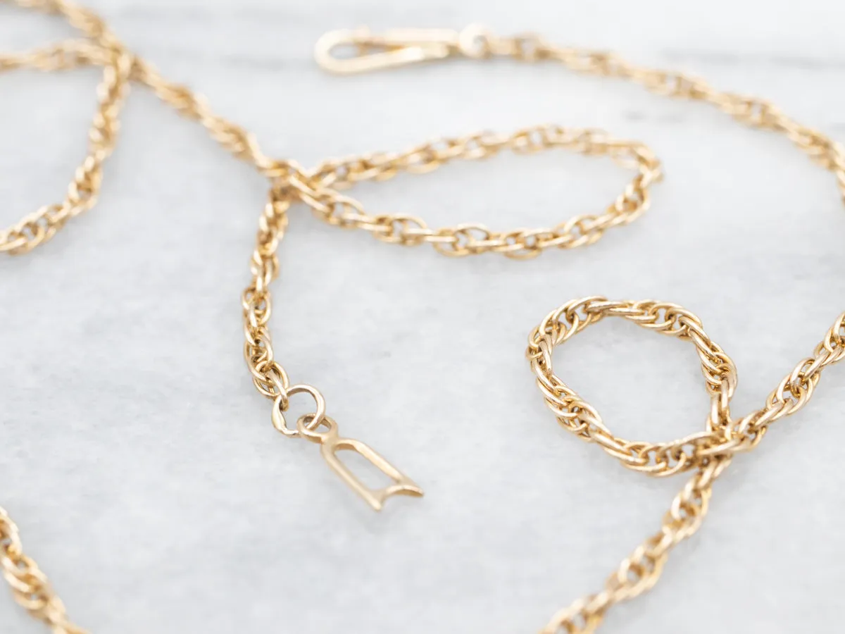14K Yellow Gold Rope Chain Necklace