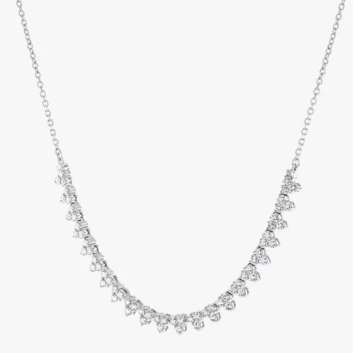 18K White Gold Triple-Lab Diamond Half-Tennis Necklace