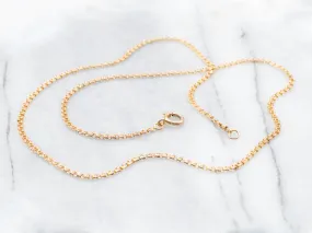19K Yellow Gold Fancy Curb Chain Necklace