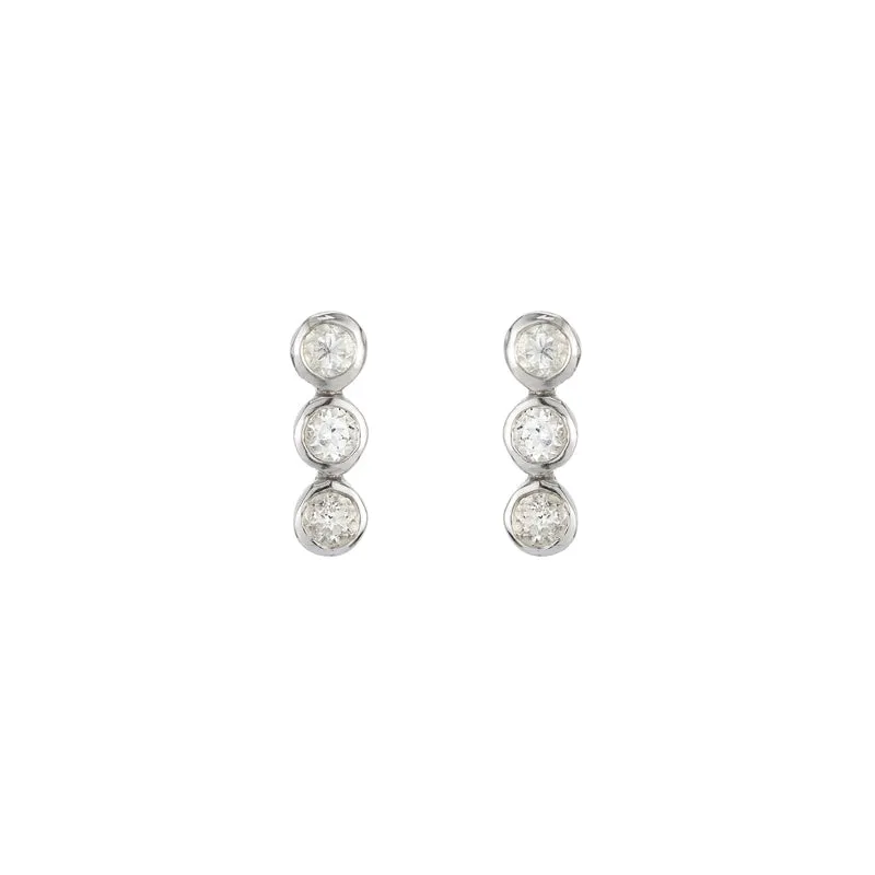 3 Bezel Gemstone Earrings