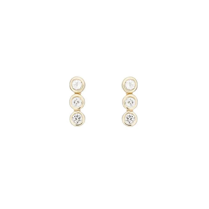 3 Bezel Gemstone Earrings