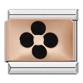 4 Leaf Clover Black, on Rose Gold