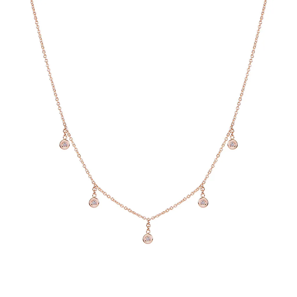 5 DIAMOND DROP NECKLACE