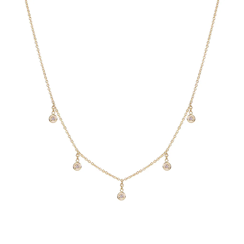 5 DIAMOND DROP NECKLACE