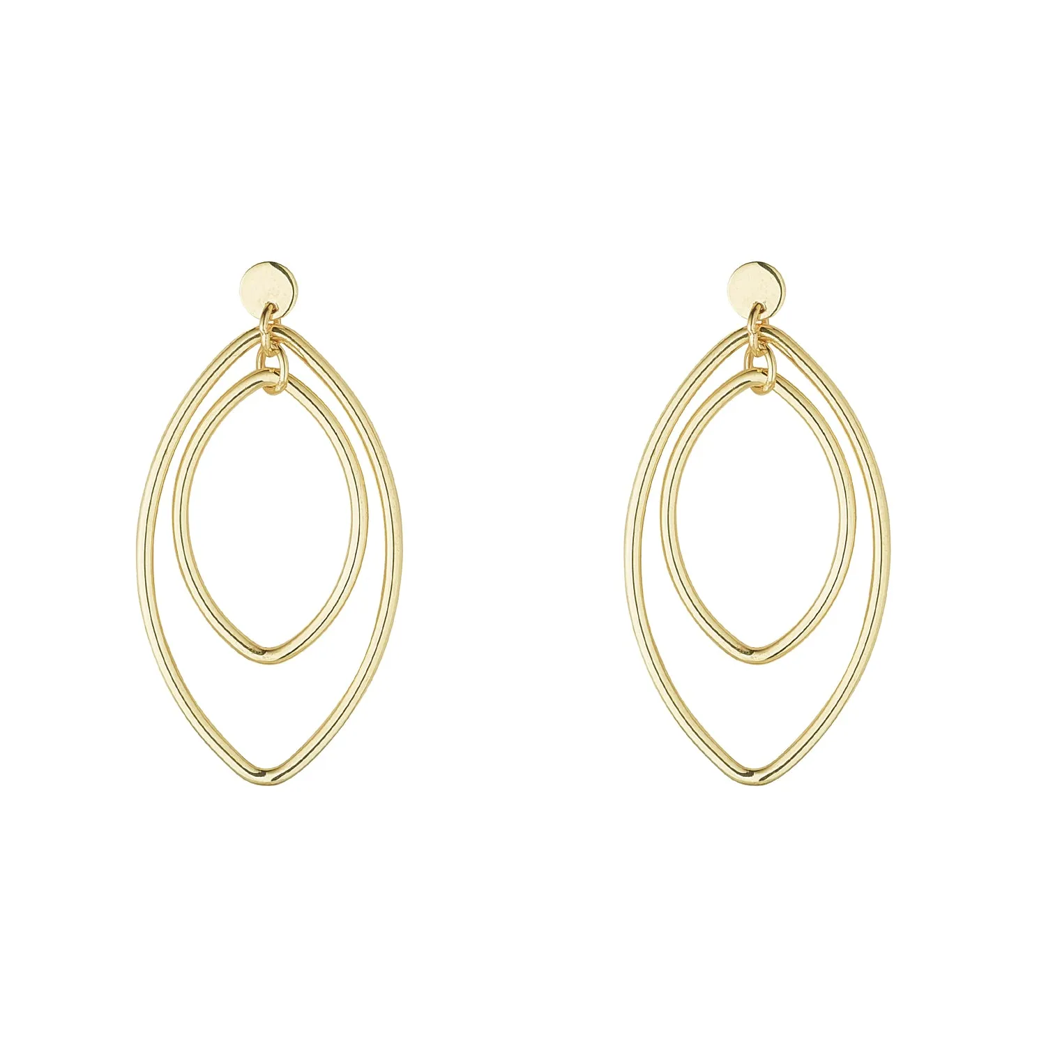 9kt Gold Double Oval Earrings