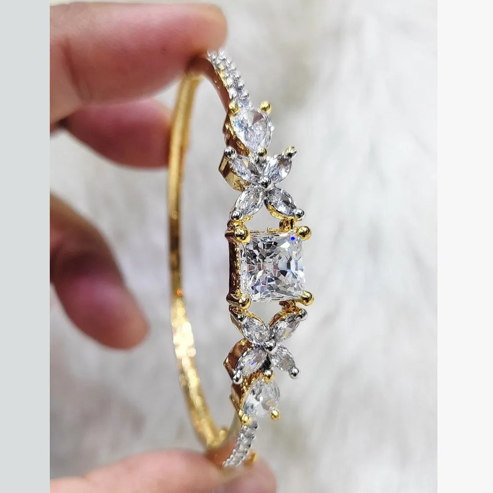 Gold-Plated Aamrapali Bangle with Cubic Zirconia Accents