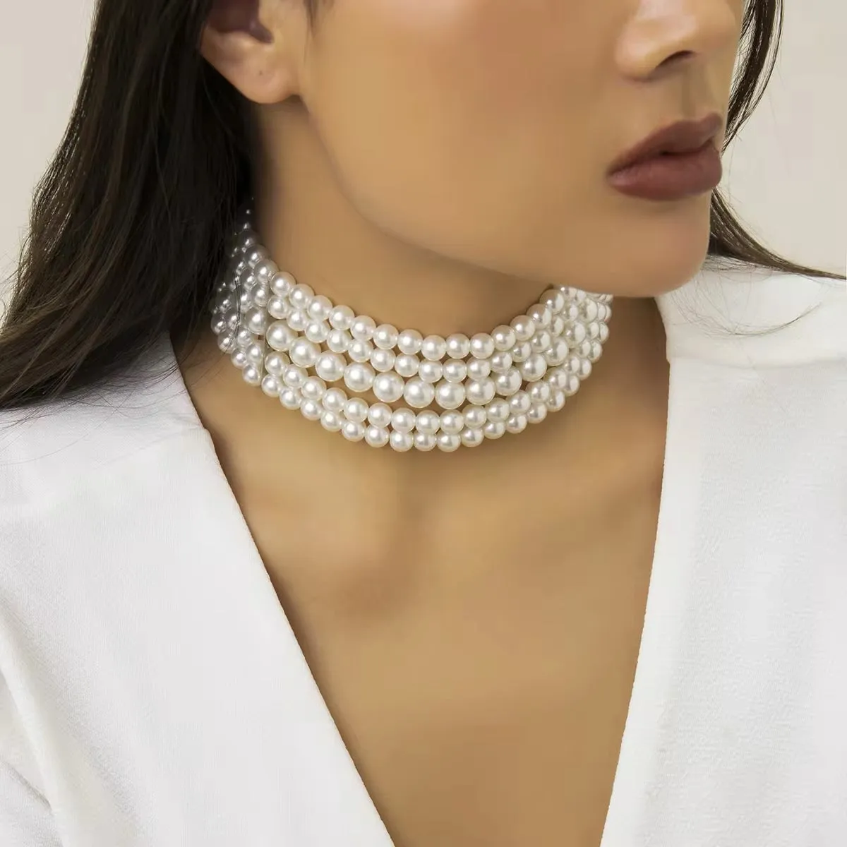Aesthetic Korean Wedding Style Pearl Necklace