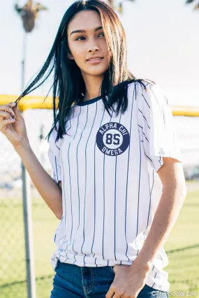 Alpha Chi Omega Pinstripe Tee