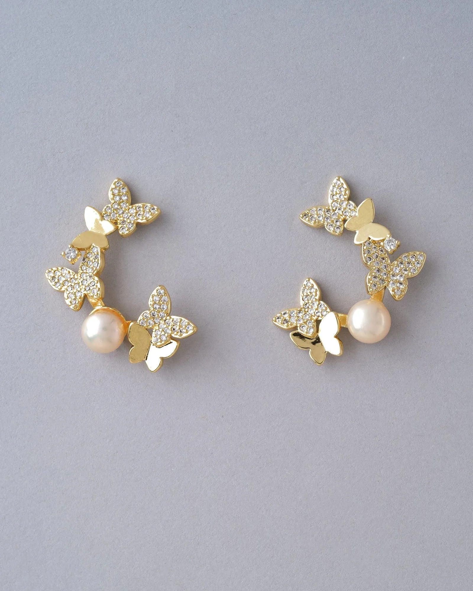 An Autumn Blend Butterfly Delight Pearl Earring
