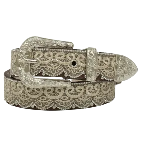 Angel Ranch by 3D Ladies Lacy Brown & Crystal Leather Belt DA3650