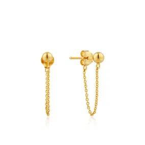 Ania Haie Modern Chain Stud Earrings - Gold