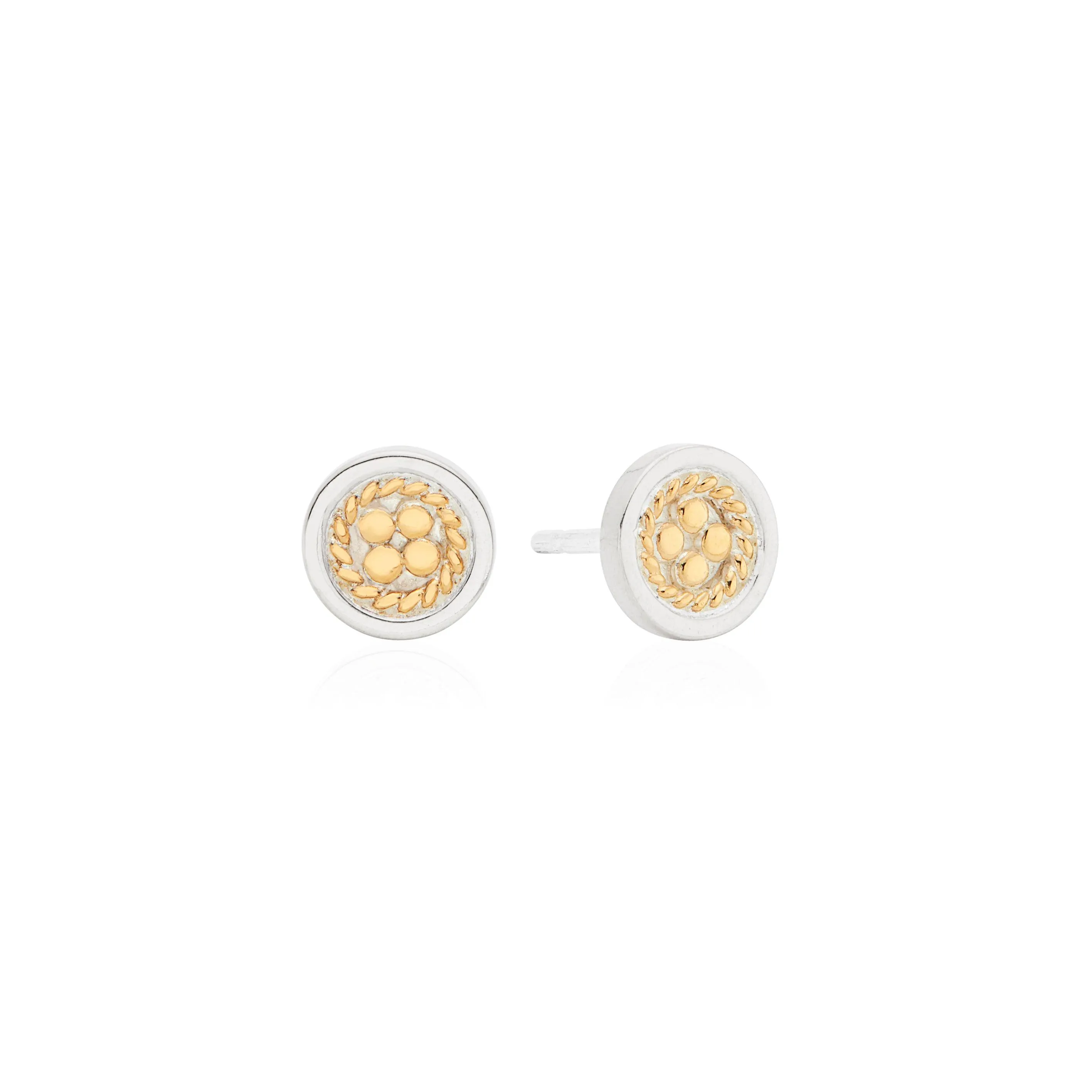 Anna Beck 18ct Gold Vermeil and Silver Mini Stud Earrings