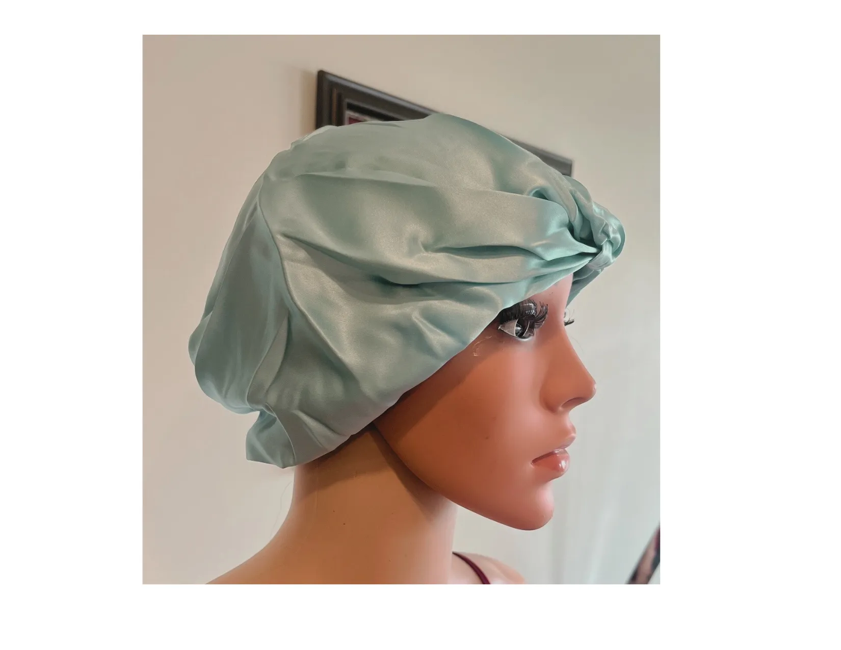 Aqua Square Silk Night Cap/Bonnet