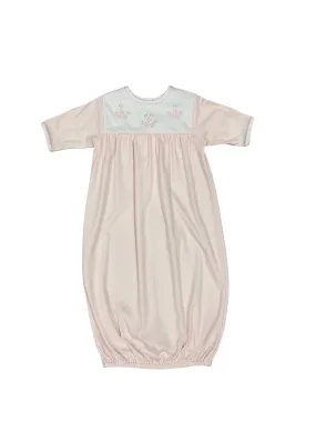Auraluz Pink Knit Sack with Satin Flowers