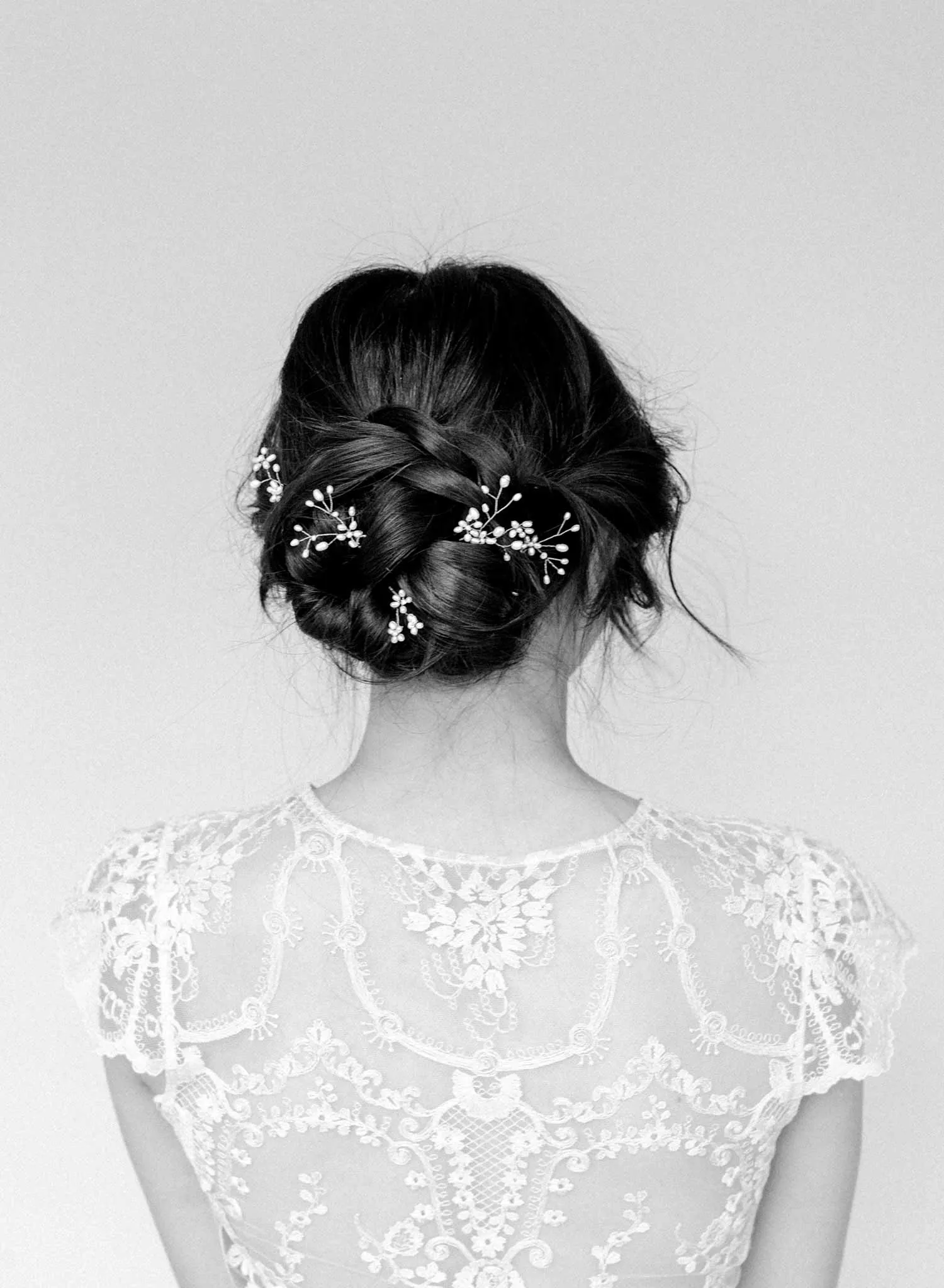 Baby's breath freshwater hair pin set of 5 - Style #2158