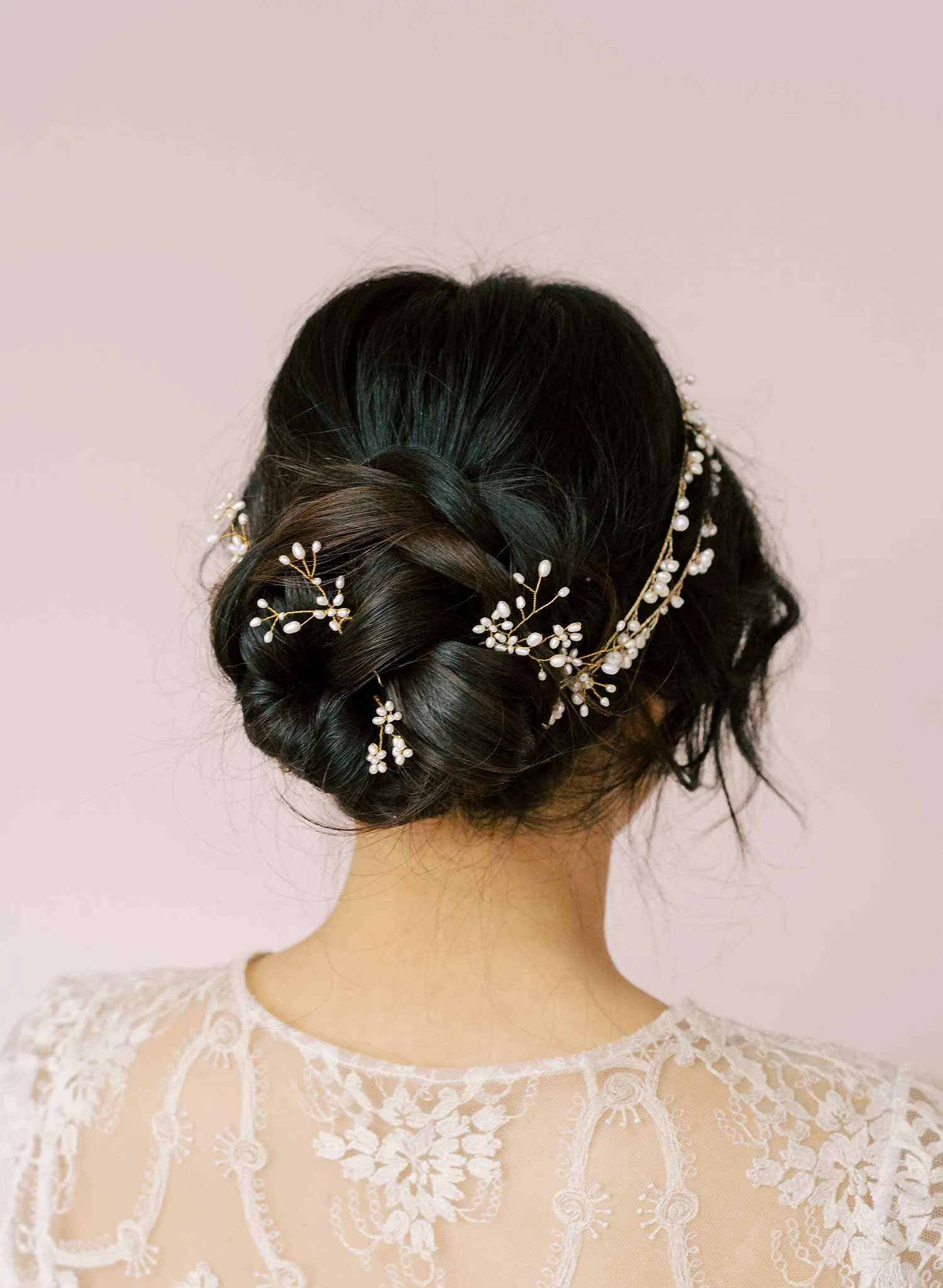 Baby's breath freshwater hair pin set of 5 - Style #2158
