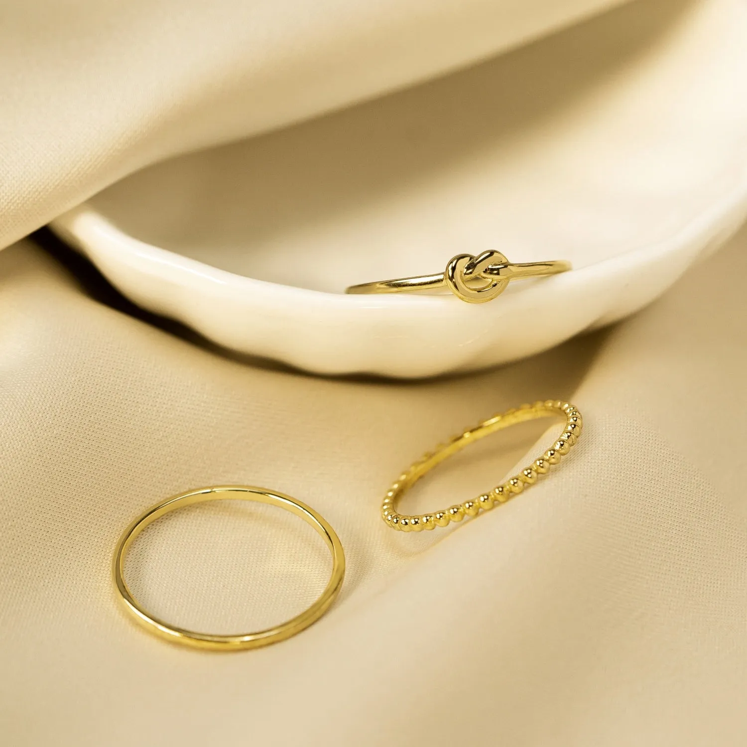 Ball-beaded Dainty Ring