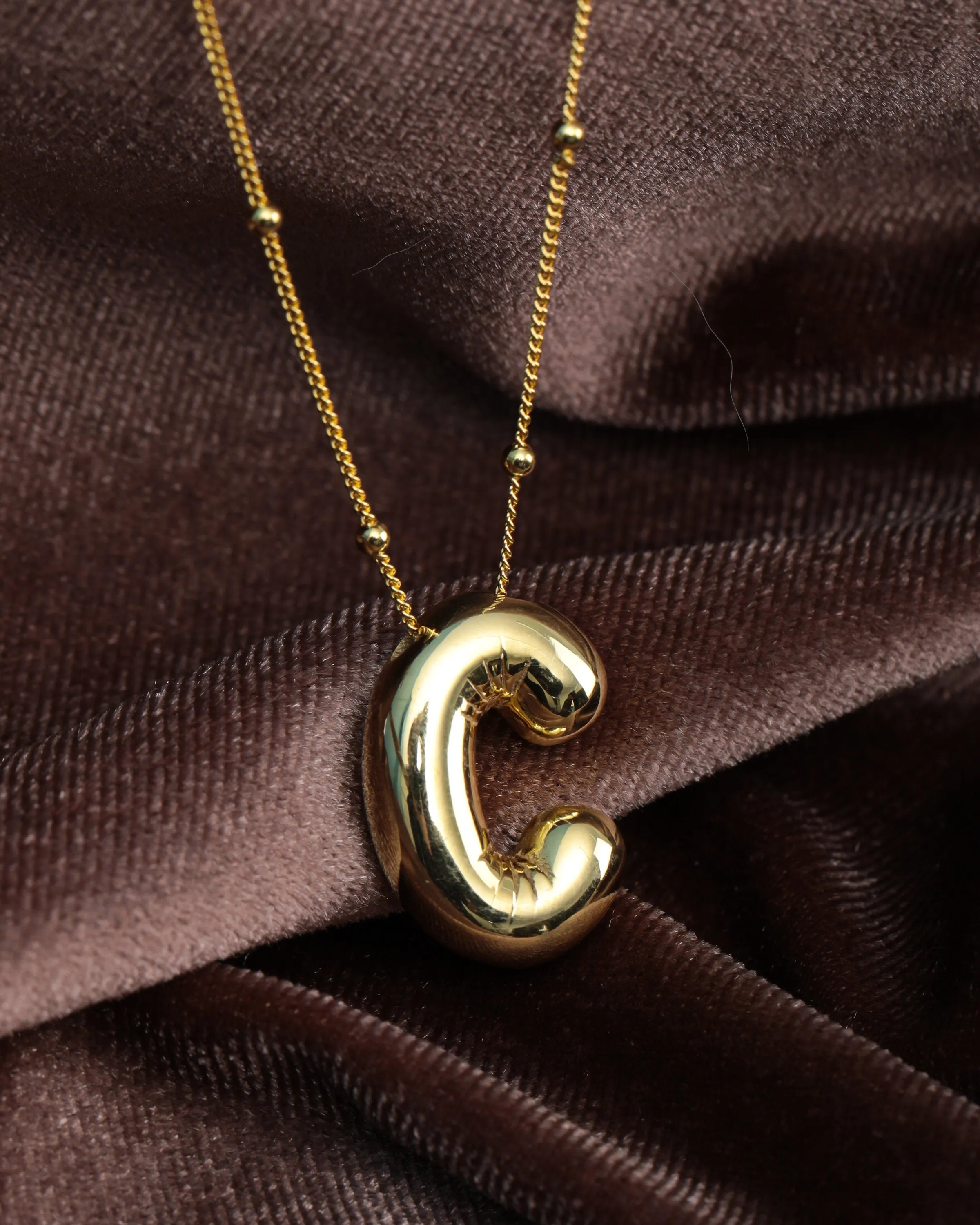 Balloon Initial Necklace with Gourmet Chain Option