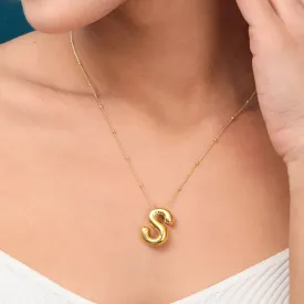 Balloon Initial Necklace with Gourmet Chain Option