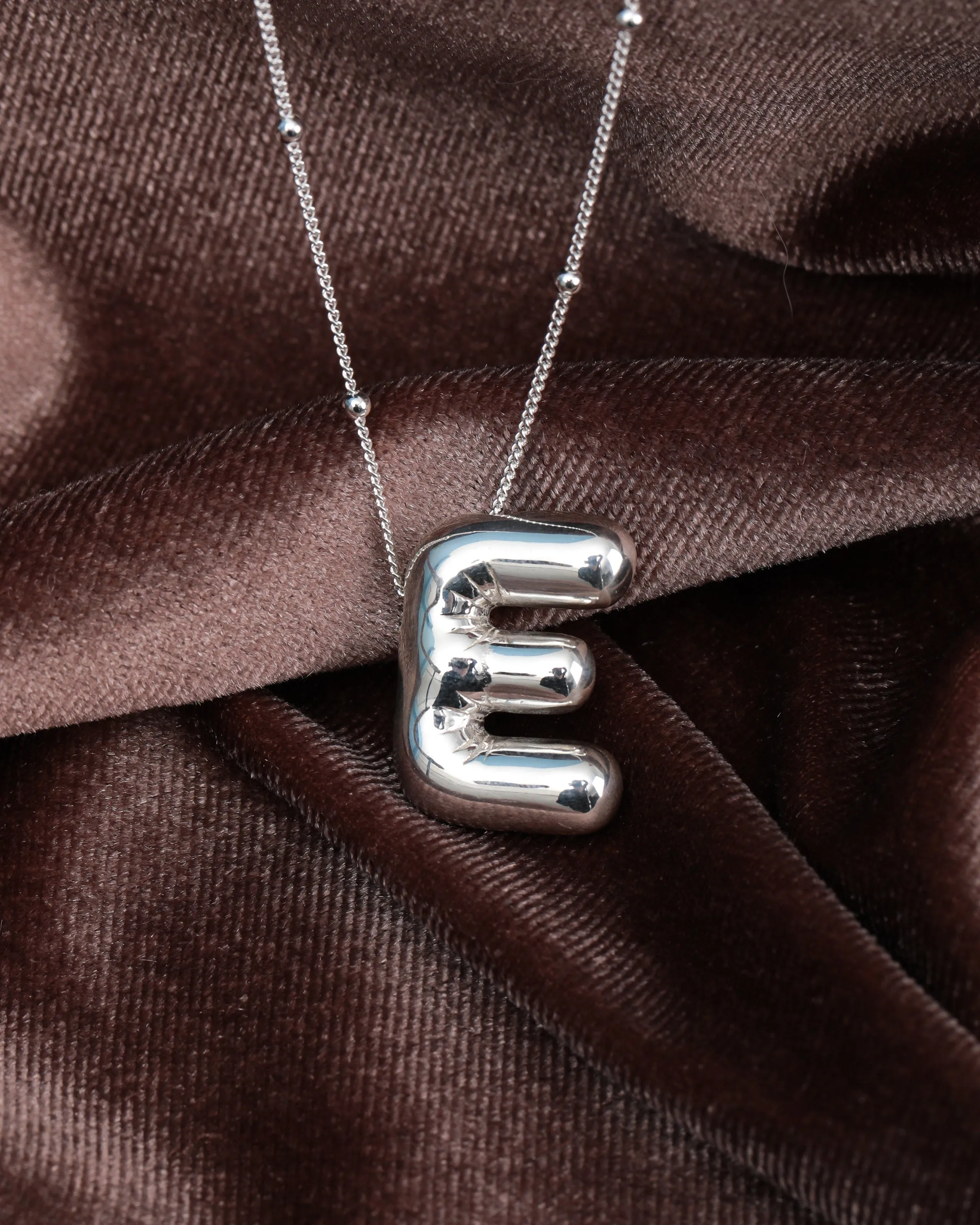 Balloon Initial Necklace with Gourmet Chain Option