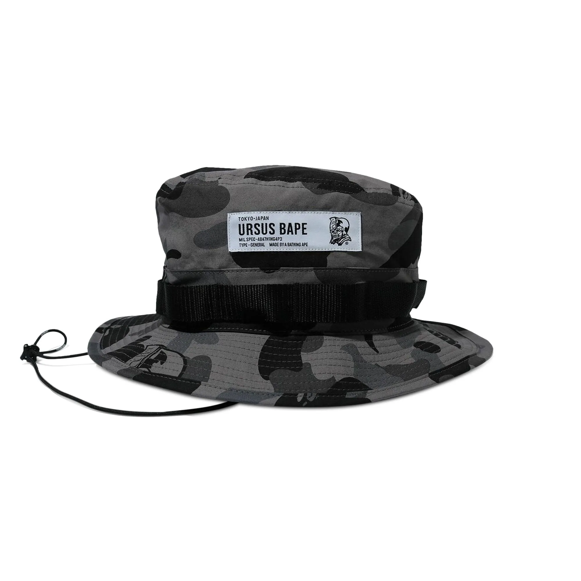 BAPE Ursus Camouflage Military Cap, Black