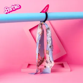 Barbie Sky Blue Floral Silk Scrunchie