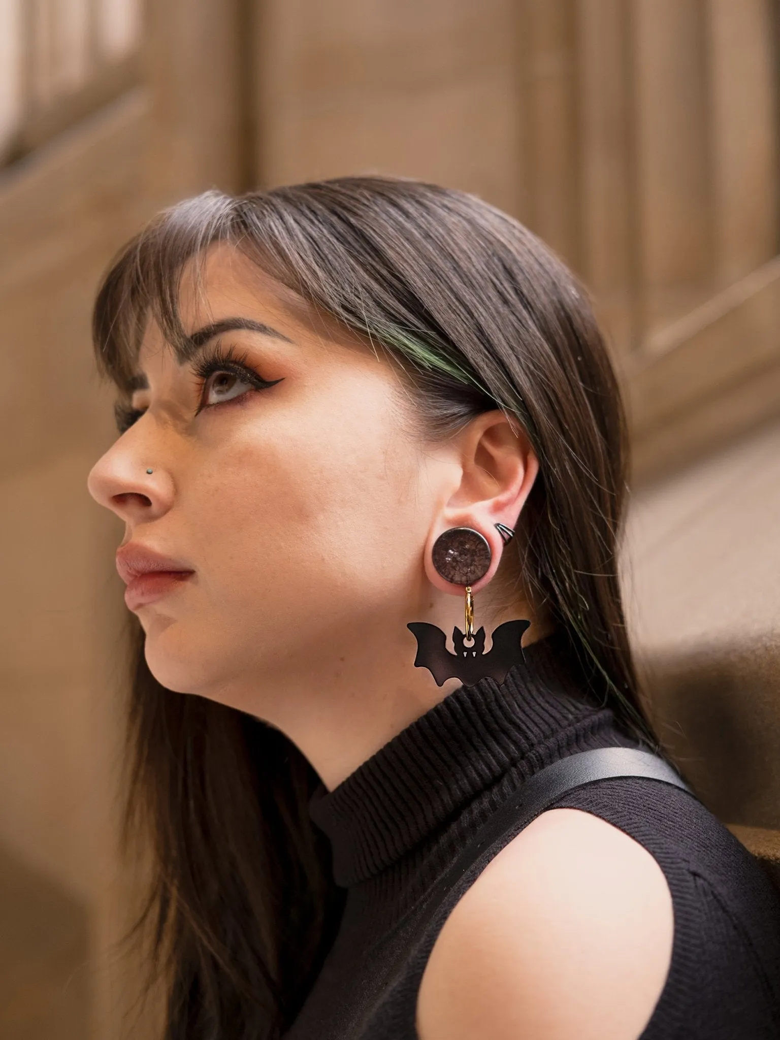 Bat Hoop Earrings
