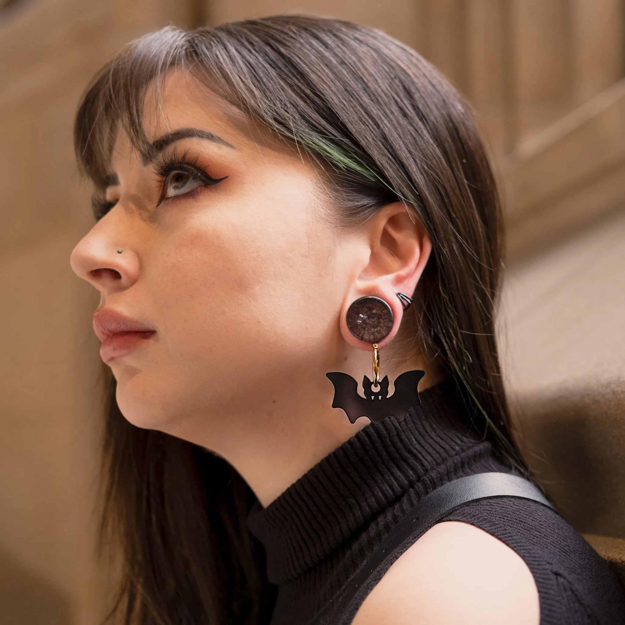 Bat Hoop Earrings