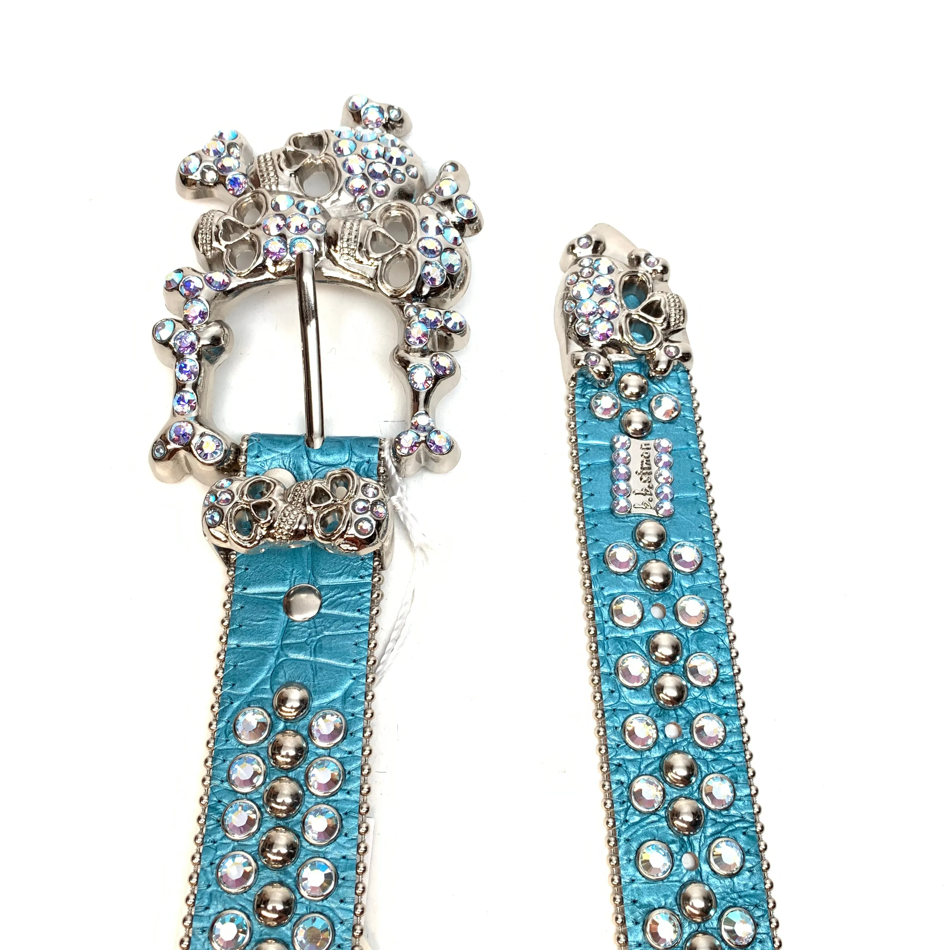 b.b. Simon Skull Ultramarine Blue Double Row Belt