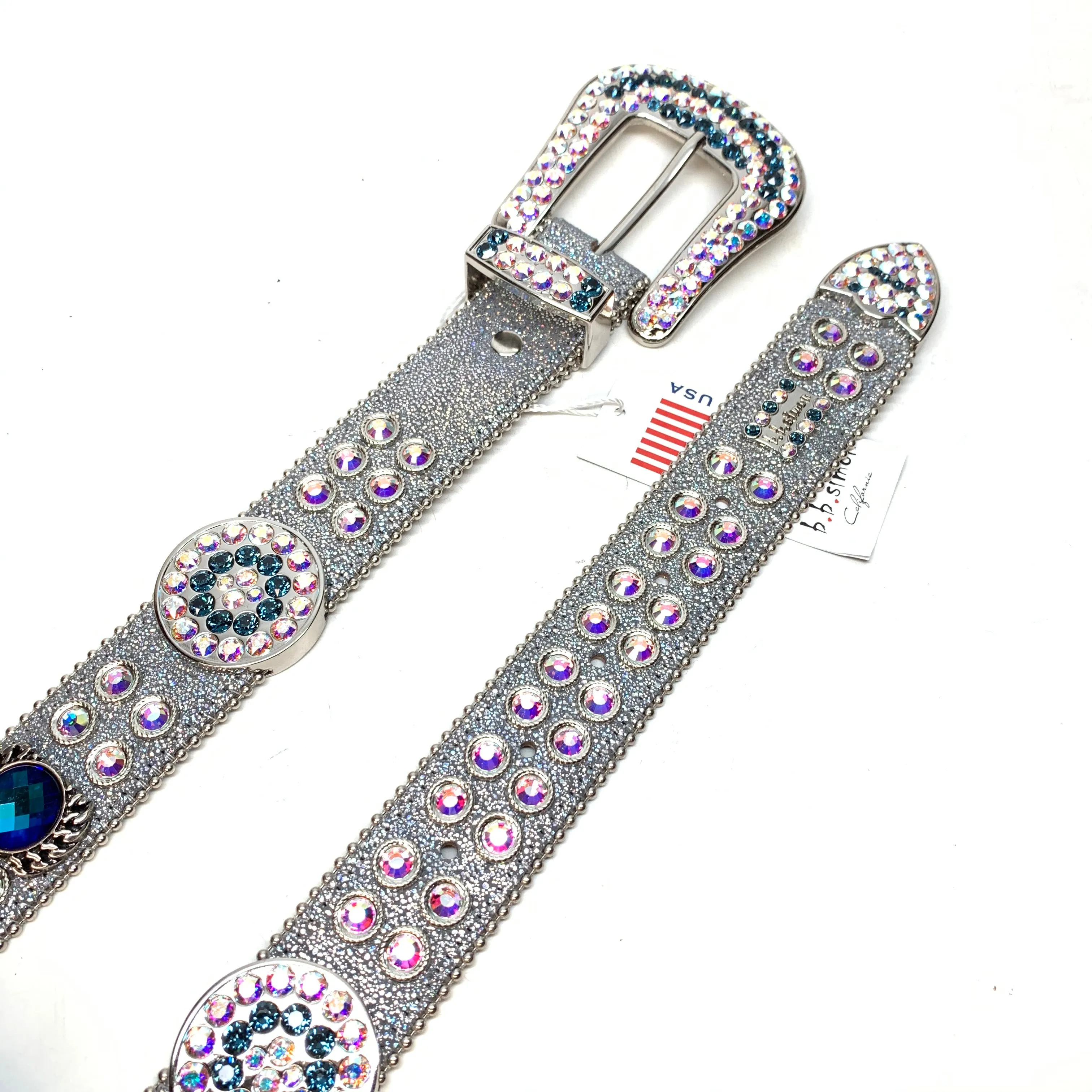 b.b. Simon Star Big Block Crystal Belt