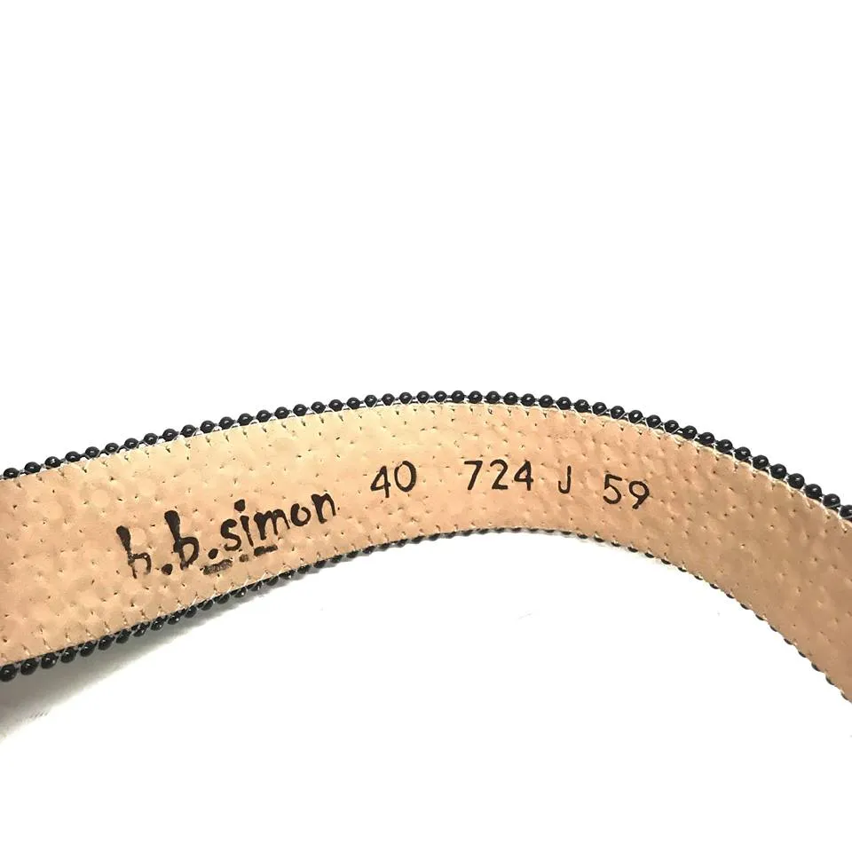b.b. Simon Triple Row Red Globe Buckle Belt