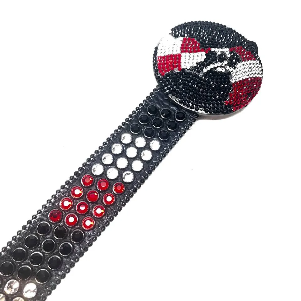 b.b. Simon Triple Row Red Globe Buckle Belt