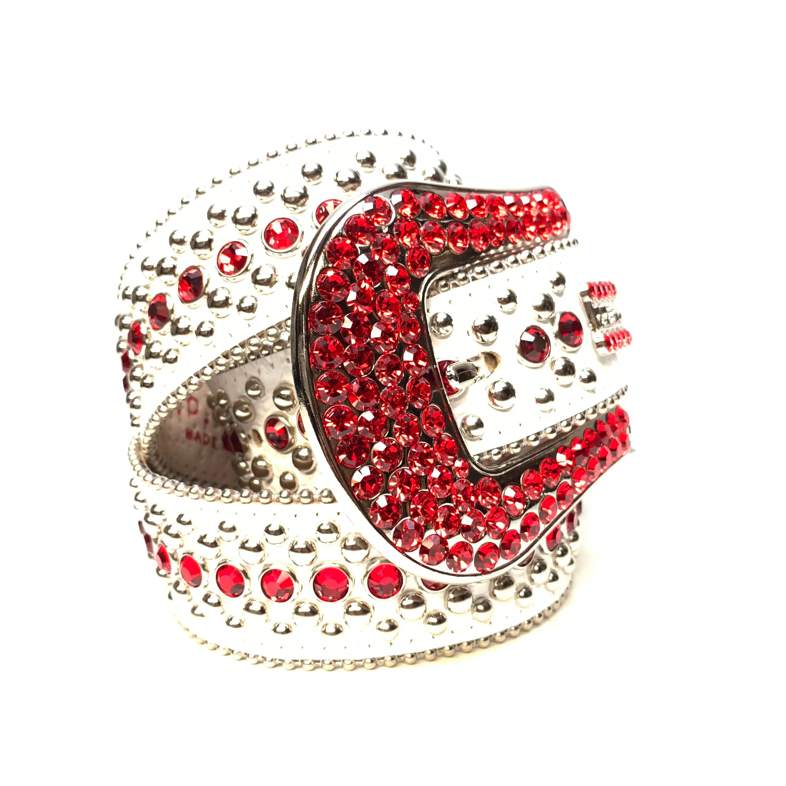 b.b. Simon White Red Magic Crystal Belt