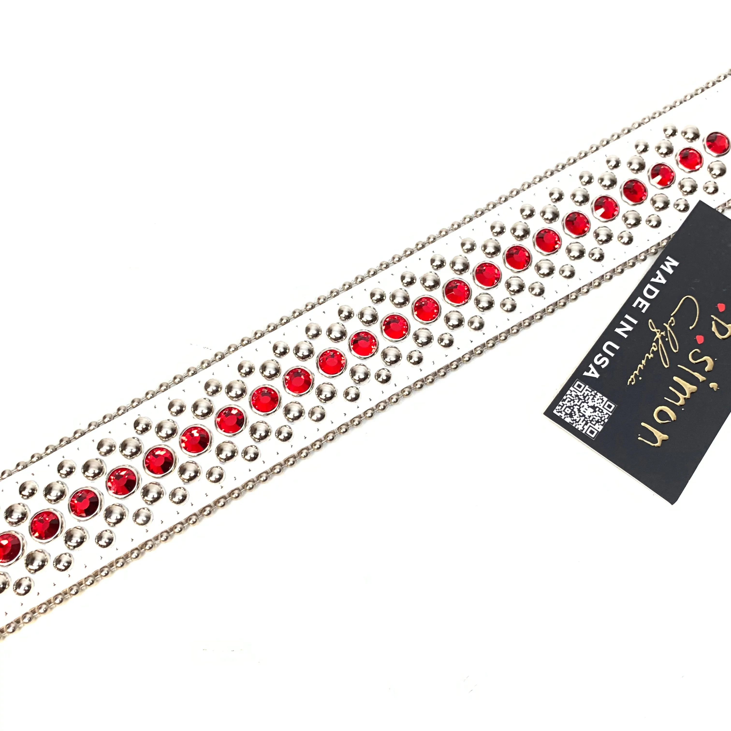 b.b. Simon White Red Magic Crystal Belt
